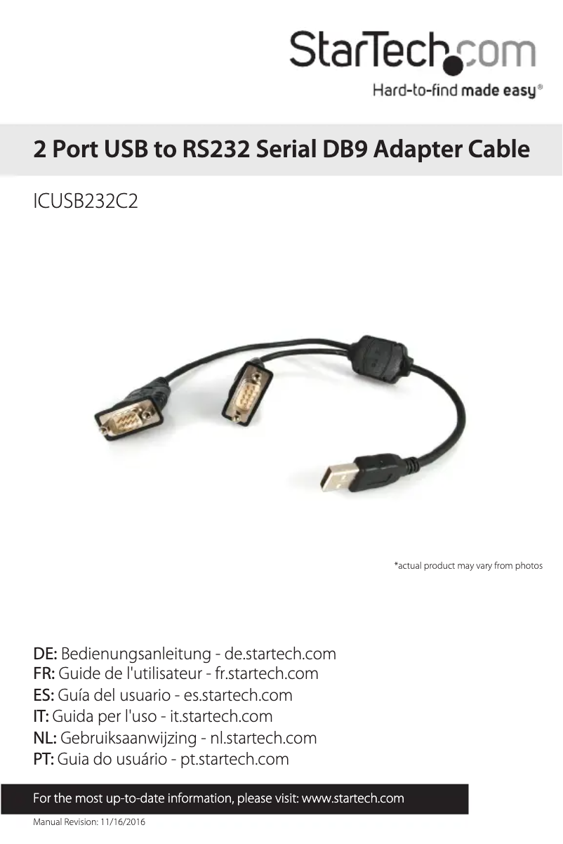 Image de la première page du manuel de l'appareil ICUSB232C2
