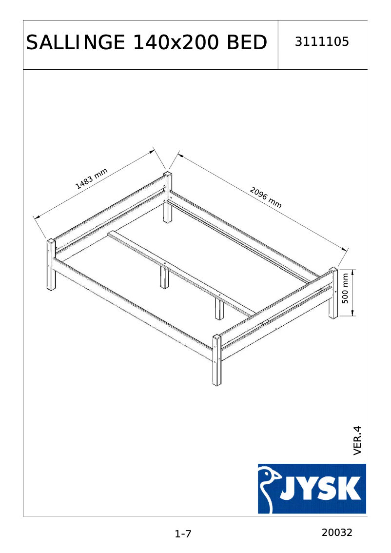 Página 1 del manual Manual de usuario JYSK Price Star (140x200)