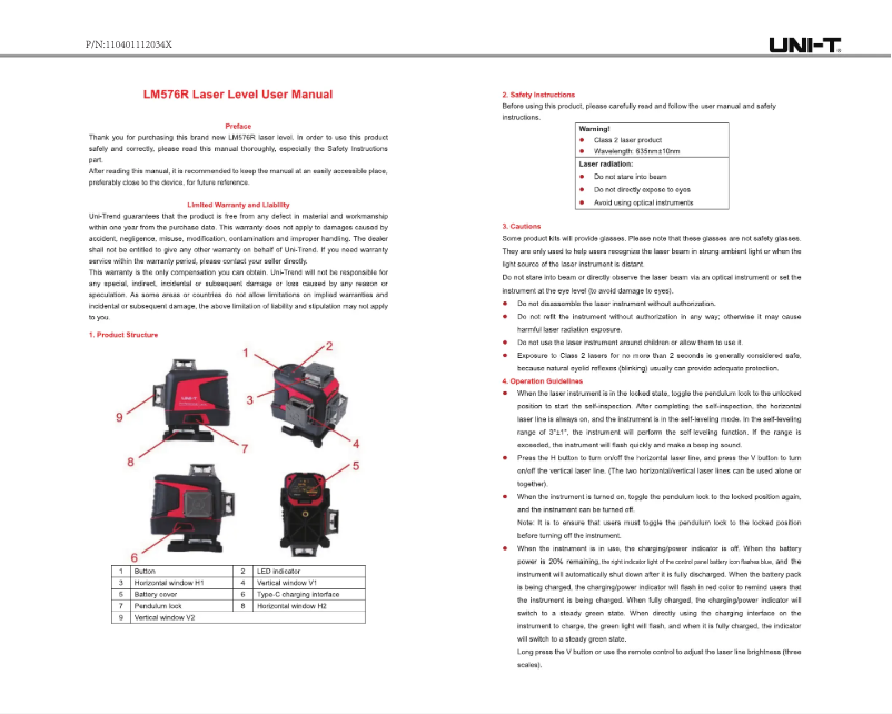 Página 1 del manual Manual de usuario Uni-T LM576R