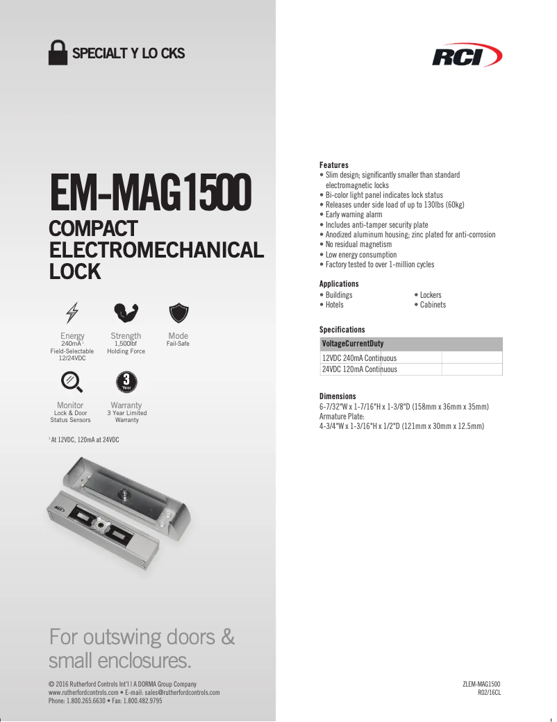 Image de la première page du manuel de l'appareil RCI EM-MAG1500