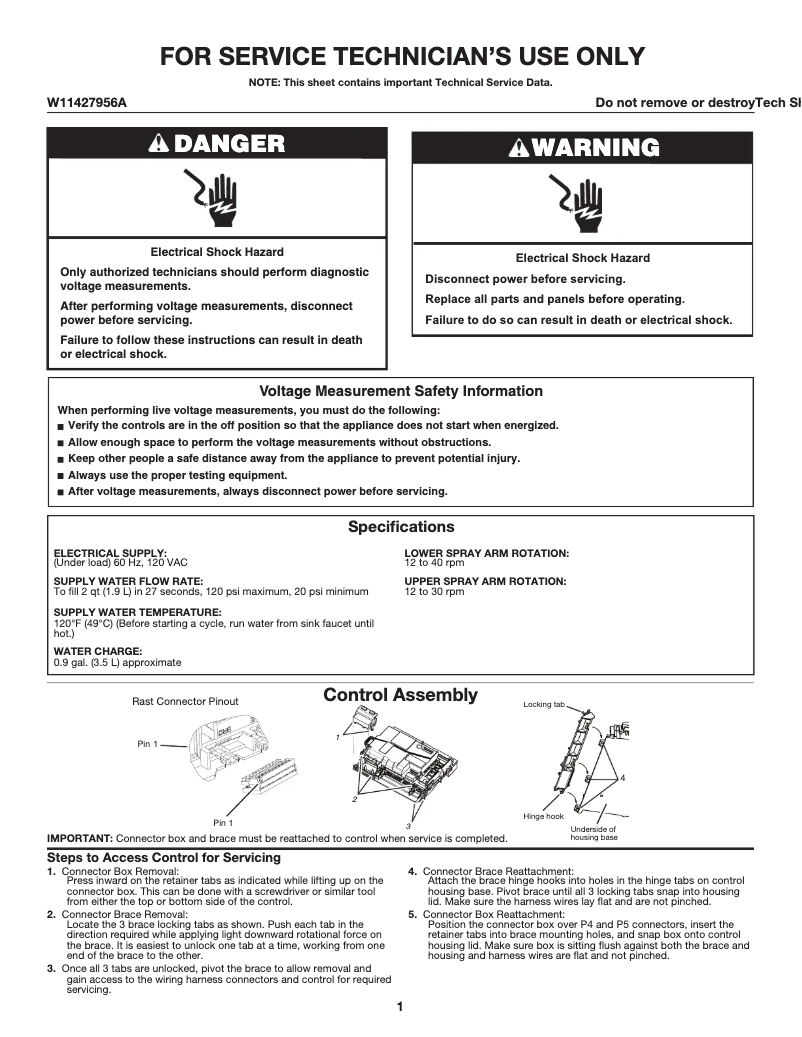 Page 1 de la notice Fiche technique KitchenAid KDPE234GPS