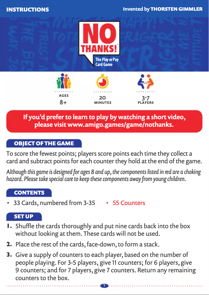 Image de la première page du manuel de l'appareil No Thanks!