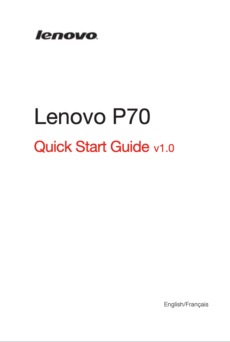 Page 1 de la notice Manuel utilisateur Lenovo P70