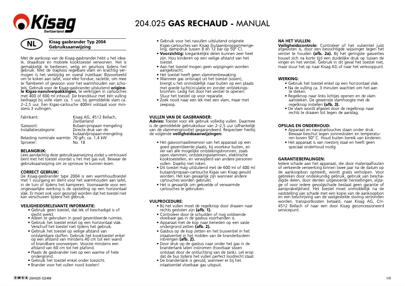 Página 1 del manual Manual de usuario Kisag 204025