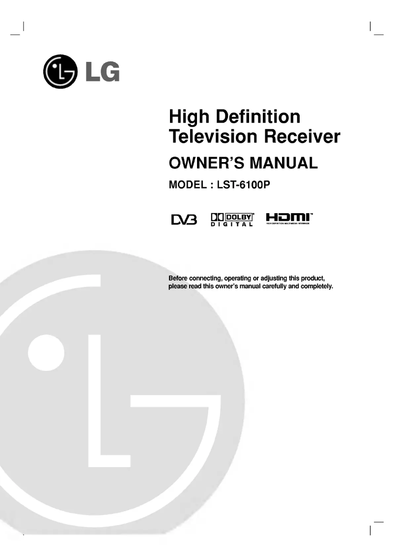 Image de la première page du manuel de l'appareil LST-6100P