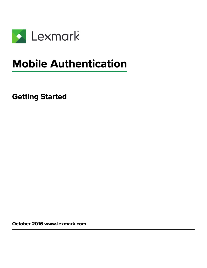 Page 1 de la notice Manuel utilisateur Lexmark Mobile Authentication