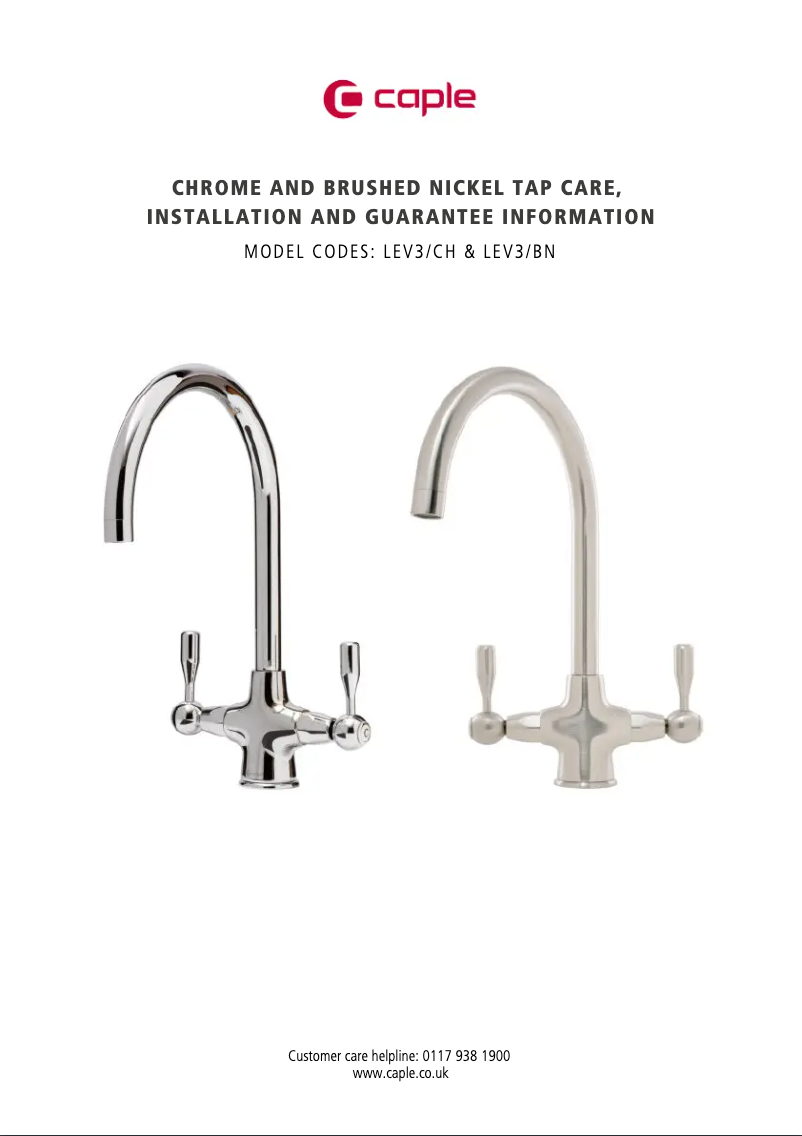 Page 1 de la notice Manuel utilisateur Caple LEV3