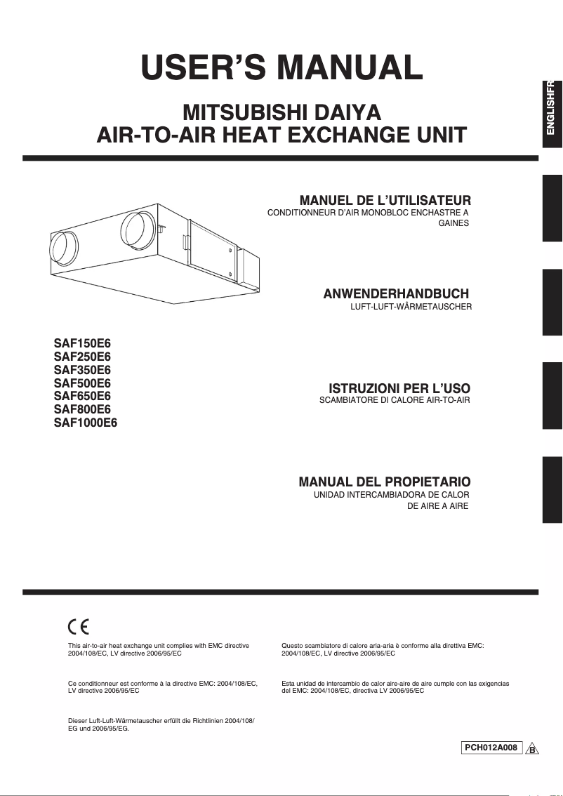 Imagen de la primera página del manual del dispositivo SAF500E6