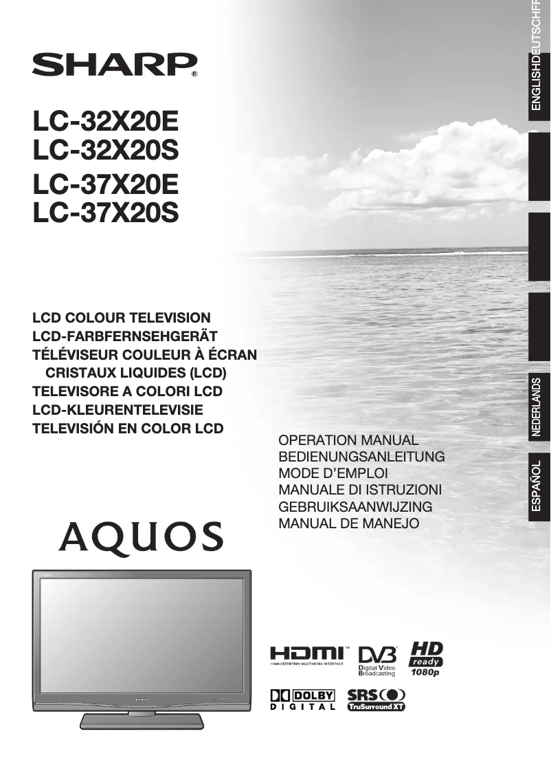 Page n°1 - Manuel utilisateur Sharp AQUOS LC-32X20S