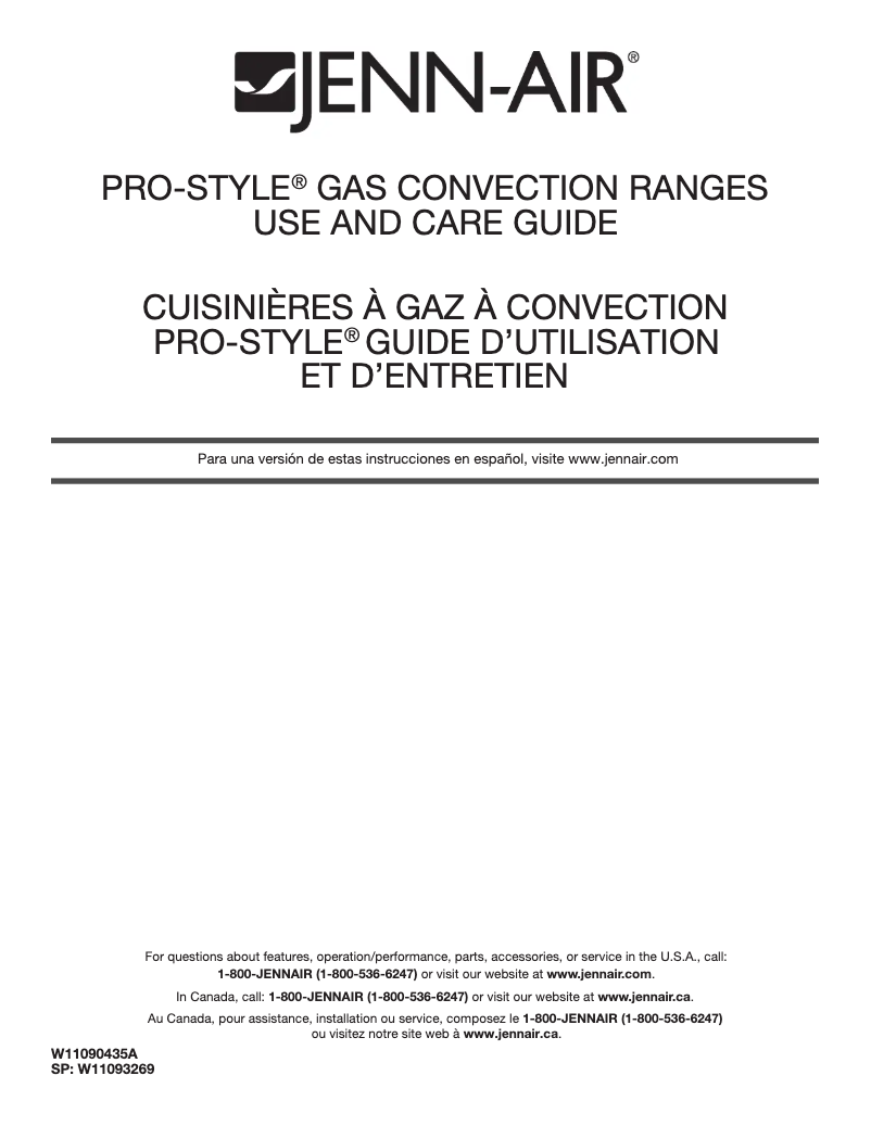 Page n°1 - Manuel utilisateur JennAir JLRP436WP