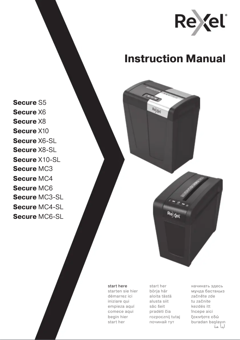 Page n°1 - Manuel utilisateur Rexel Secure X8