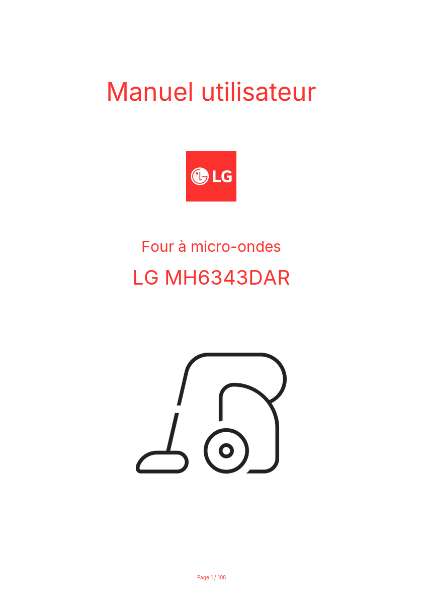Page n°1 - Manuel utilisateur LG MH6343DAR