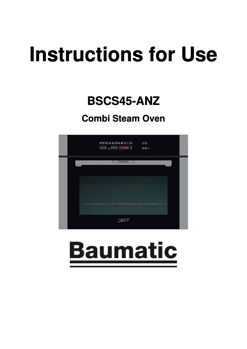 Page n°1 - Manuel utilisateur Baumatic BSCS45