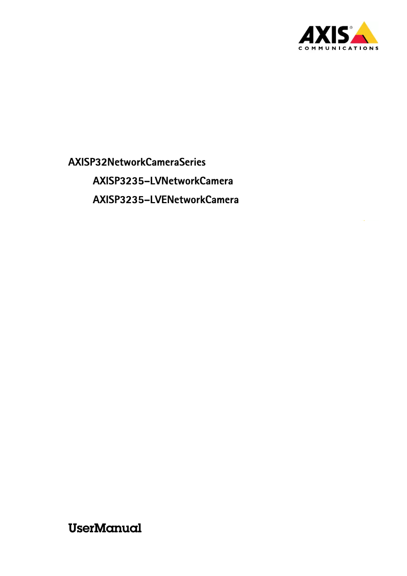 Page n°1 - Manuel utilisateur Axis P3235-LV