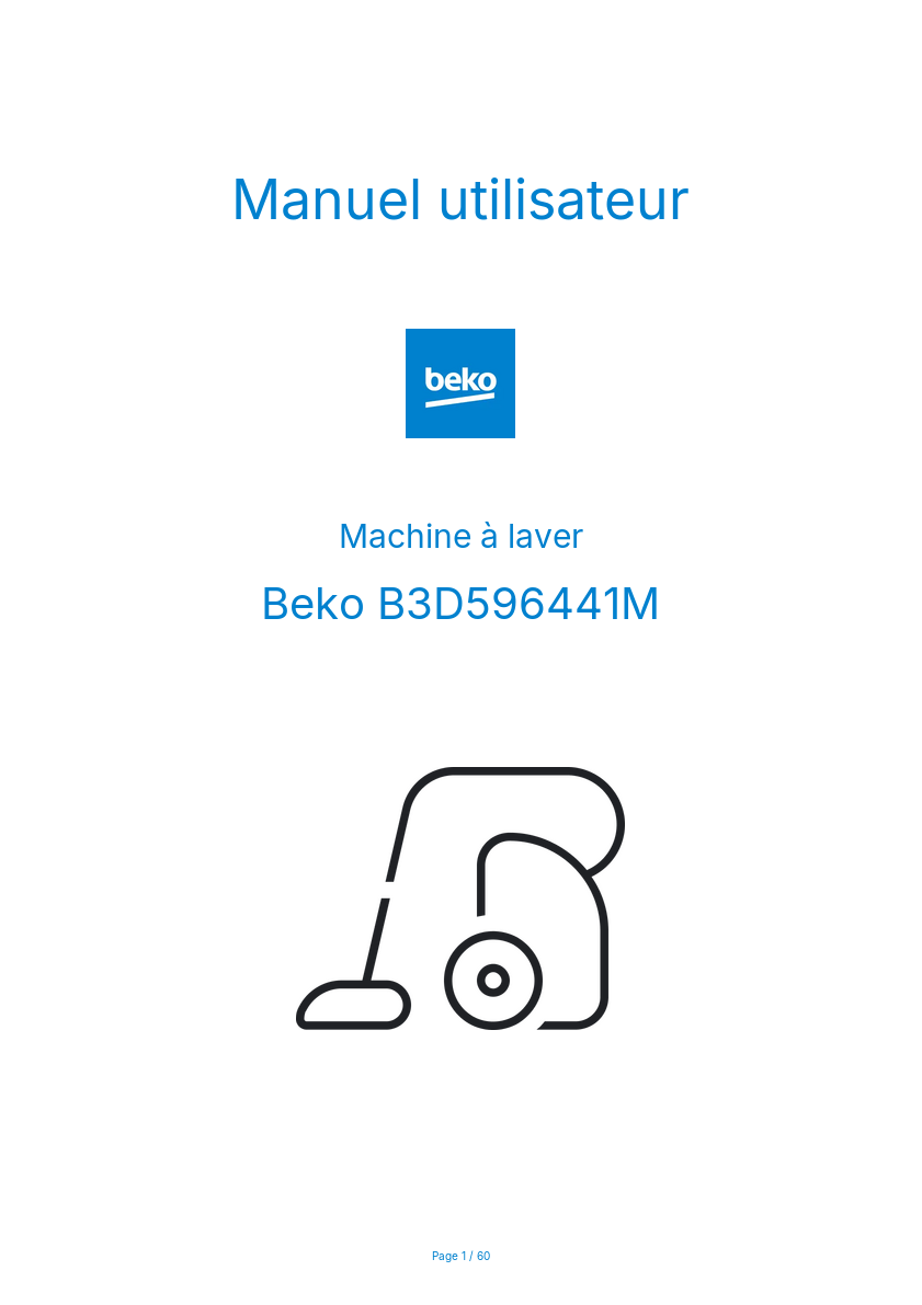 Image de la première page du manuel de l'appareil B3D596441M