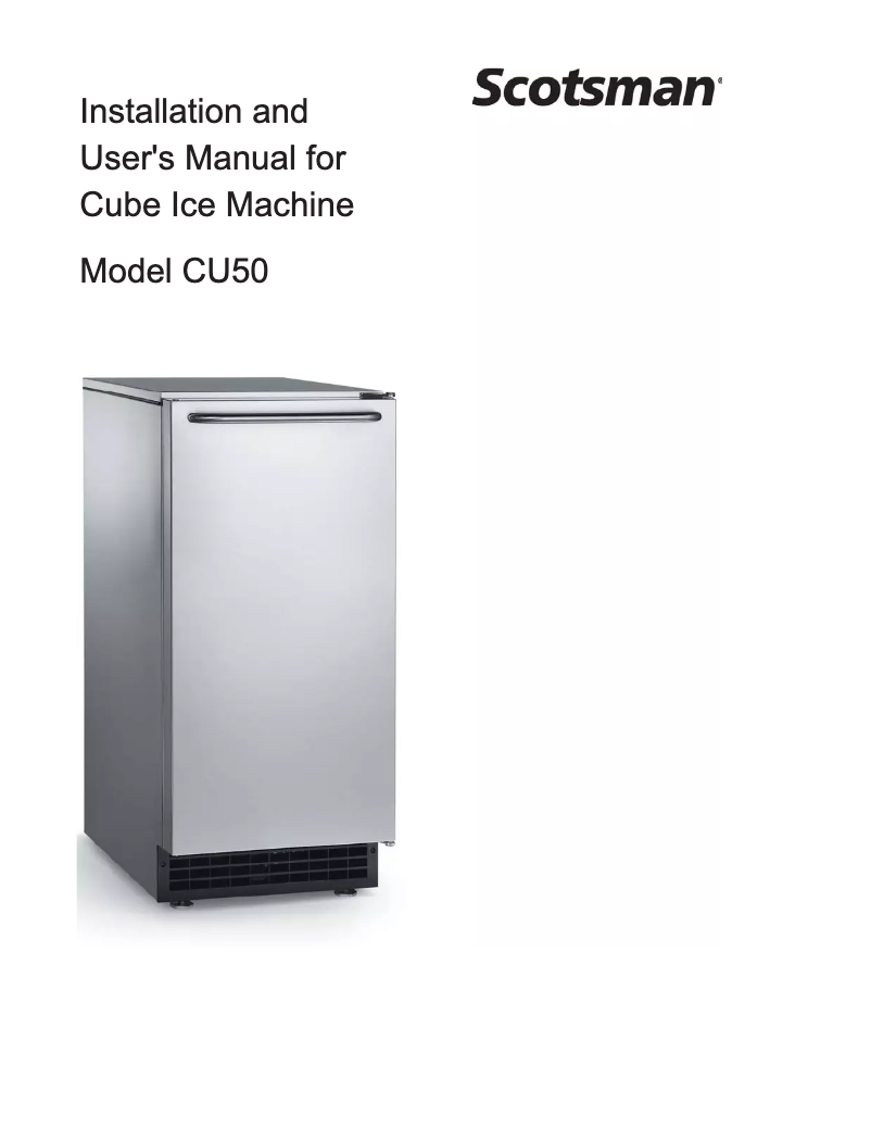 Page n°1 - Manuel utilisateur Scotsman CU50GA1A