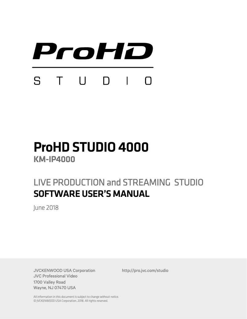 Page n°1 - Manuel utilisateur JVC KM-IP4000S