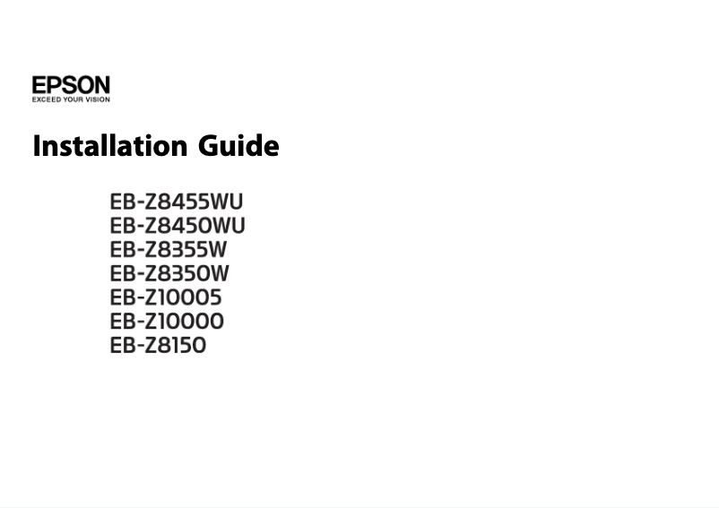 Page 1 de la notice Manuel utilisateur Epson EB-Z10000