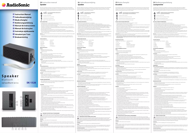 Page 1 de la notice Manuel utilisateur AudioSonic SK-1528