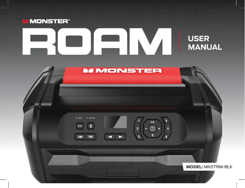 Page 1 de la notice Manuel utilisateur Monster Roam X