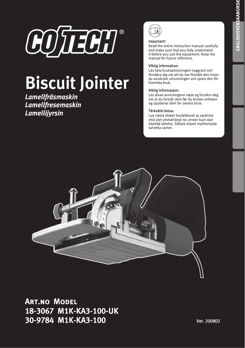 Page 1 de la notice Manuel utilisateur Cotech M1K-KA3-100