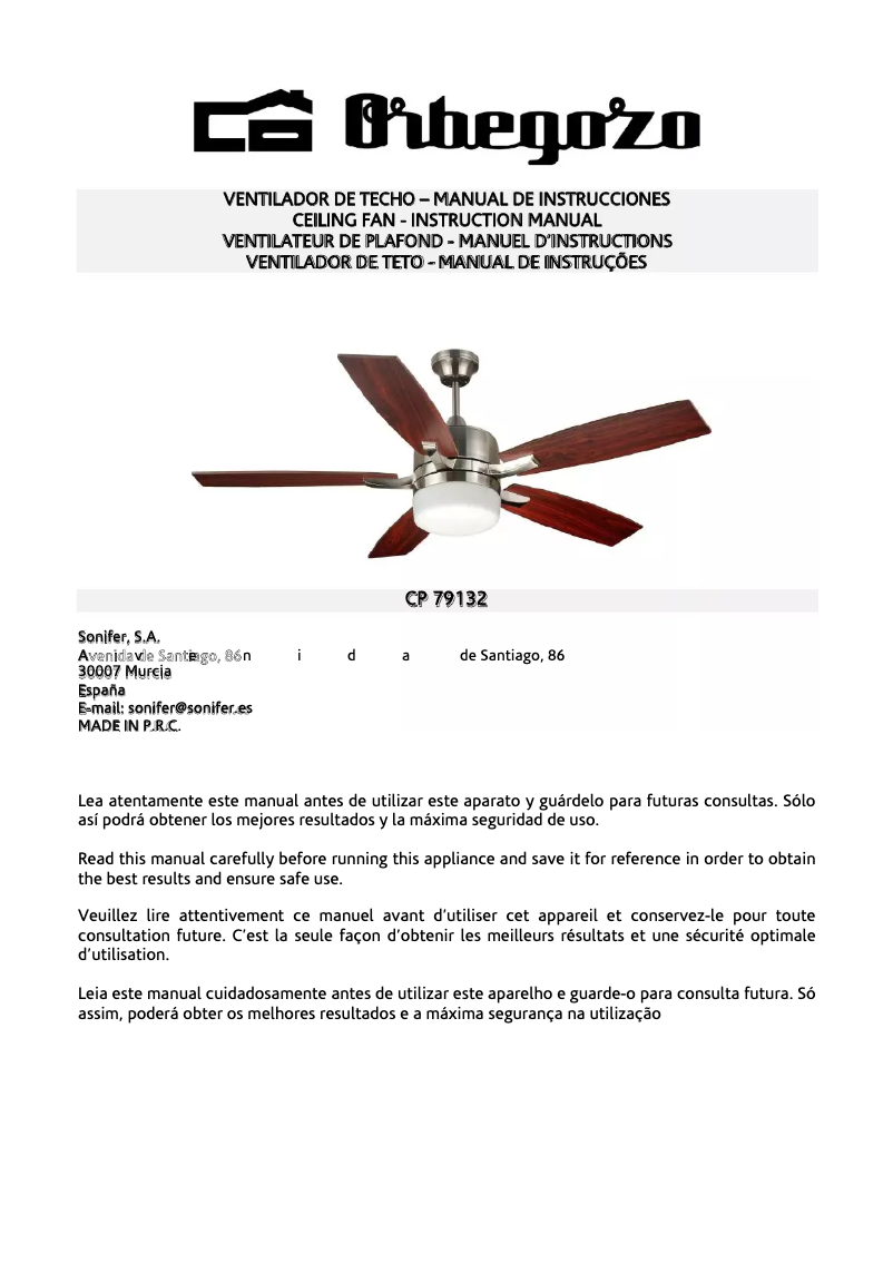 Image de la première page du manuel de l'appareil CP 79132