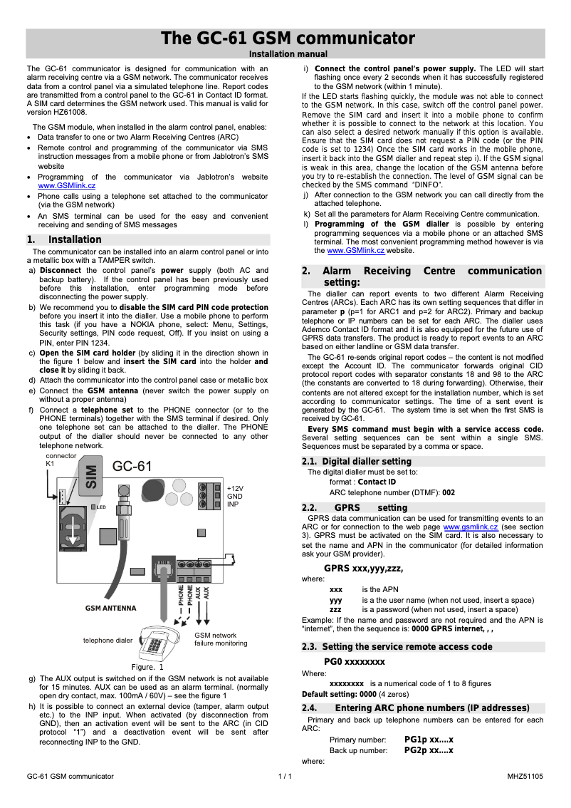Page 1 de la notice Manuel utilisateur Joblotron GC-61