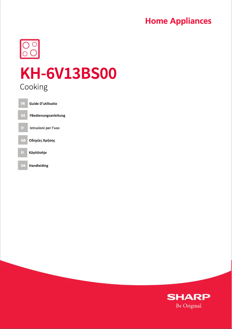 Page 1 de la notice Manuel utilisateur Sharp KH-6V13BS00-EU