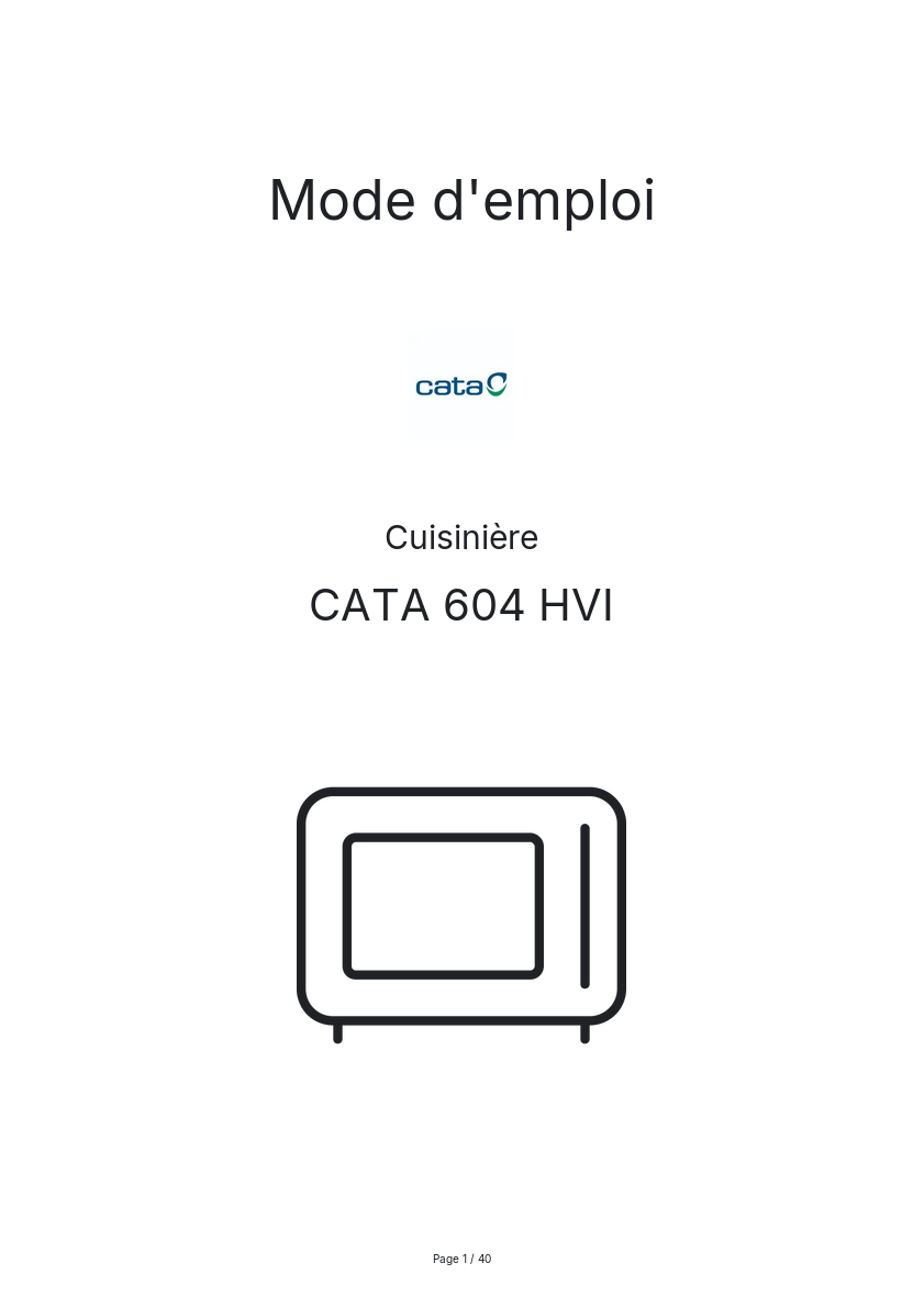 Image de la première page du manuel de l'appareil 604 HVI