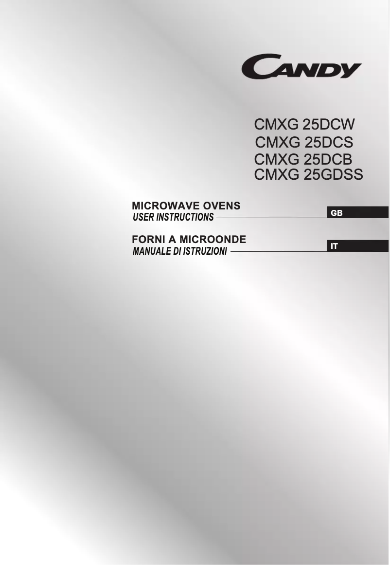 Page 1 de la notice Manuel utilisateur Candy CMXG25GDSS