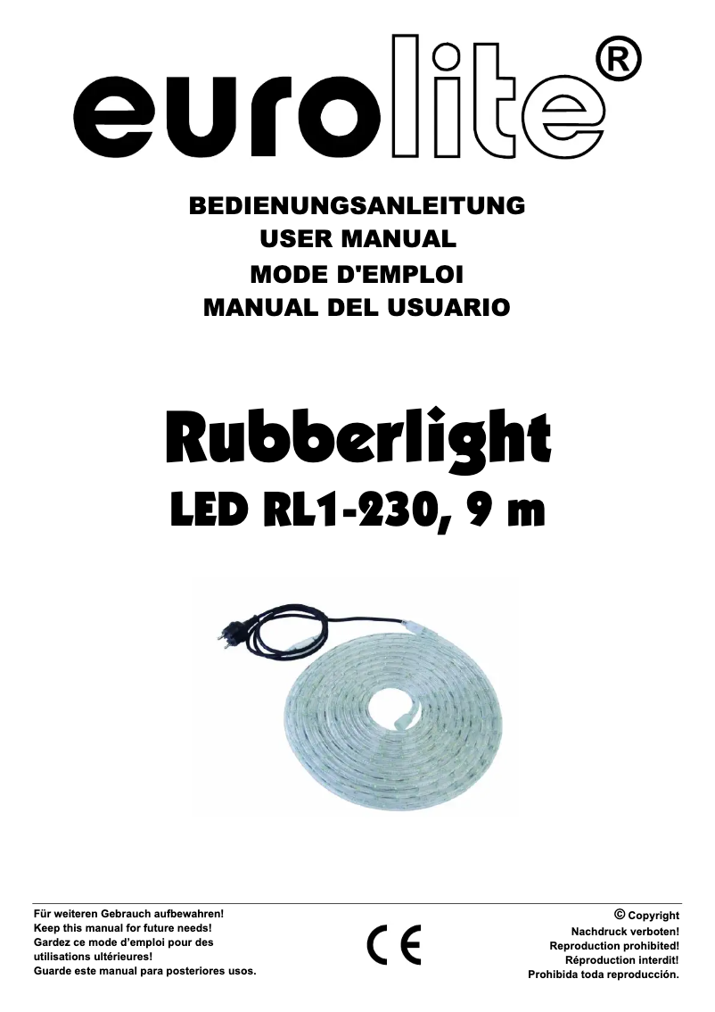 Image de la première page du manuel de l'appareil Rubberlight LED 9m