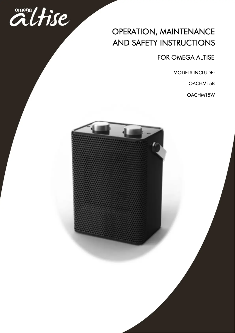 Page n°1 - Manuel utilisateur Omega Altise OACHM15W
