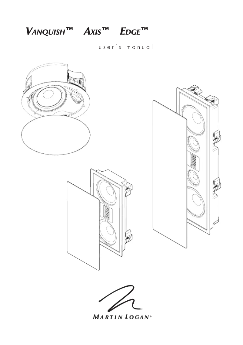 Page n°1 - Manuel utilisateur Martin Logan Vanquish
