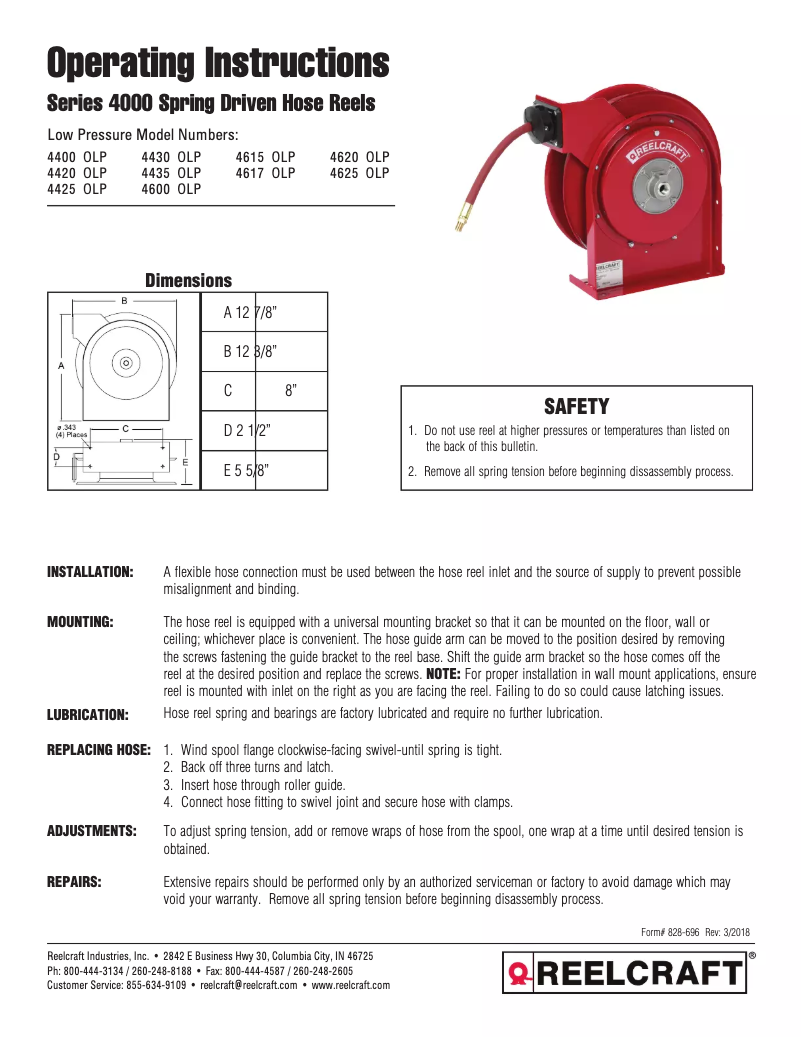 Image de la première page du manuel de l'appareil 4625 OLP