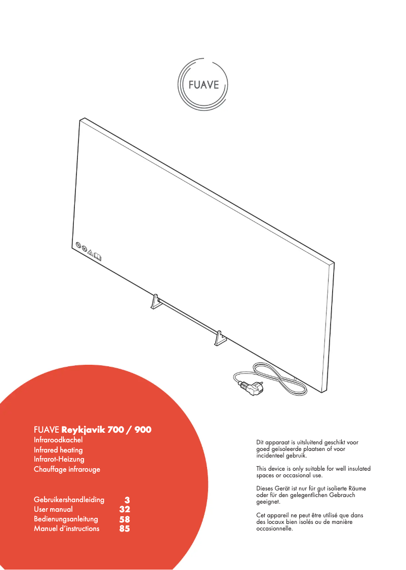 Page n°1 - Manuel utilisateur Fuave Reykjavik 900