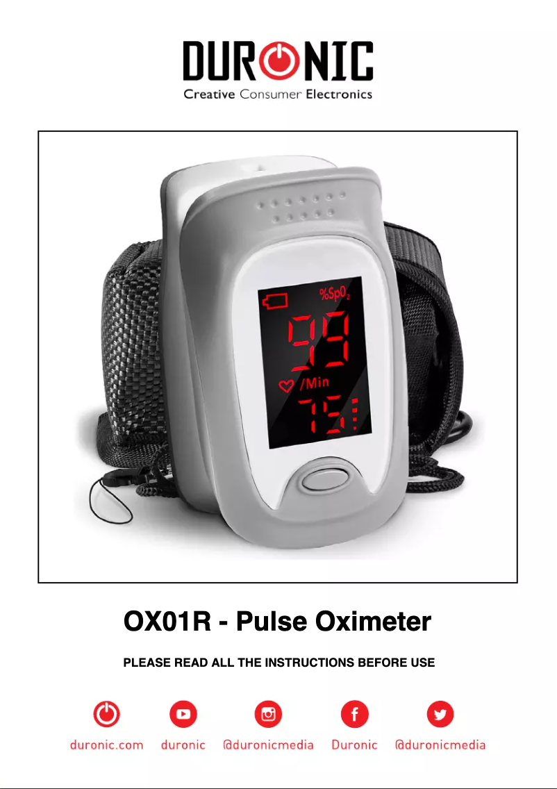 Image de la première page du manuel de l'appareil OX01R