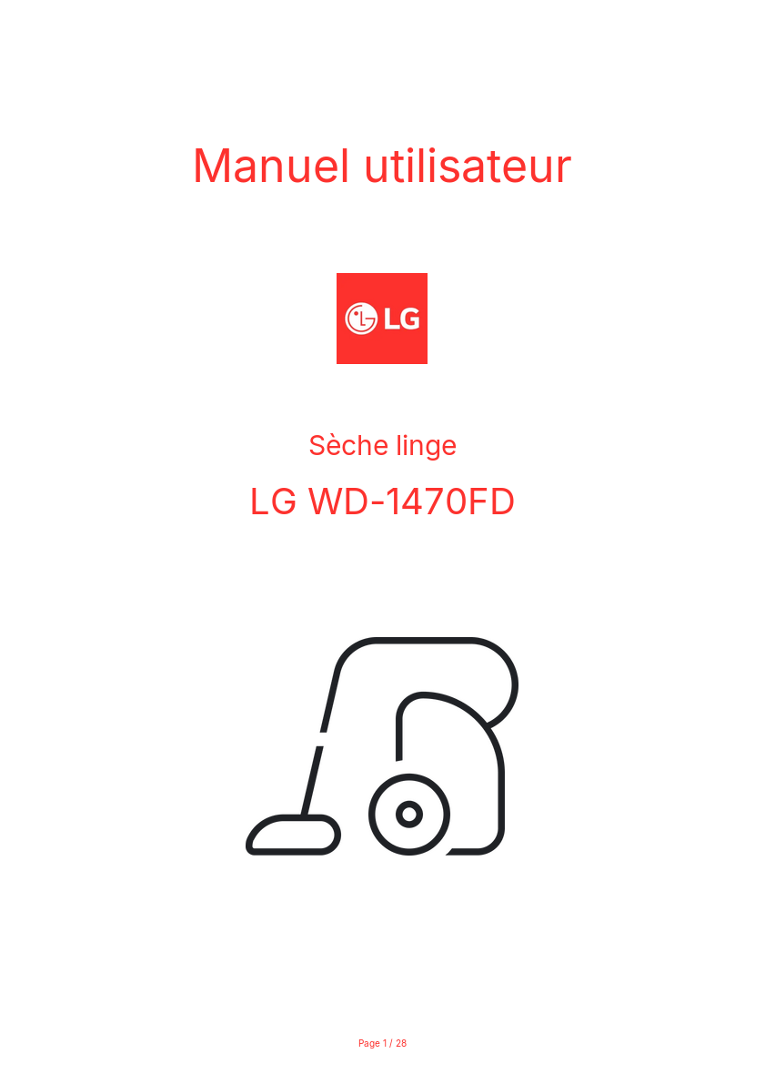 Page n°1 - Manuel utilisateur LG WD-1470FD