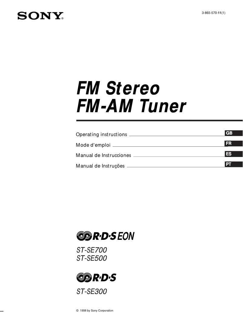 Image de la première page du manuel de l'appareil ST-SE700