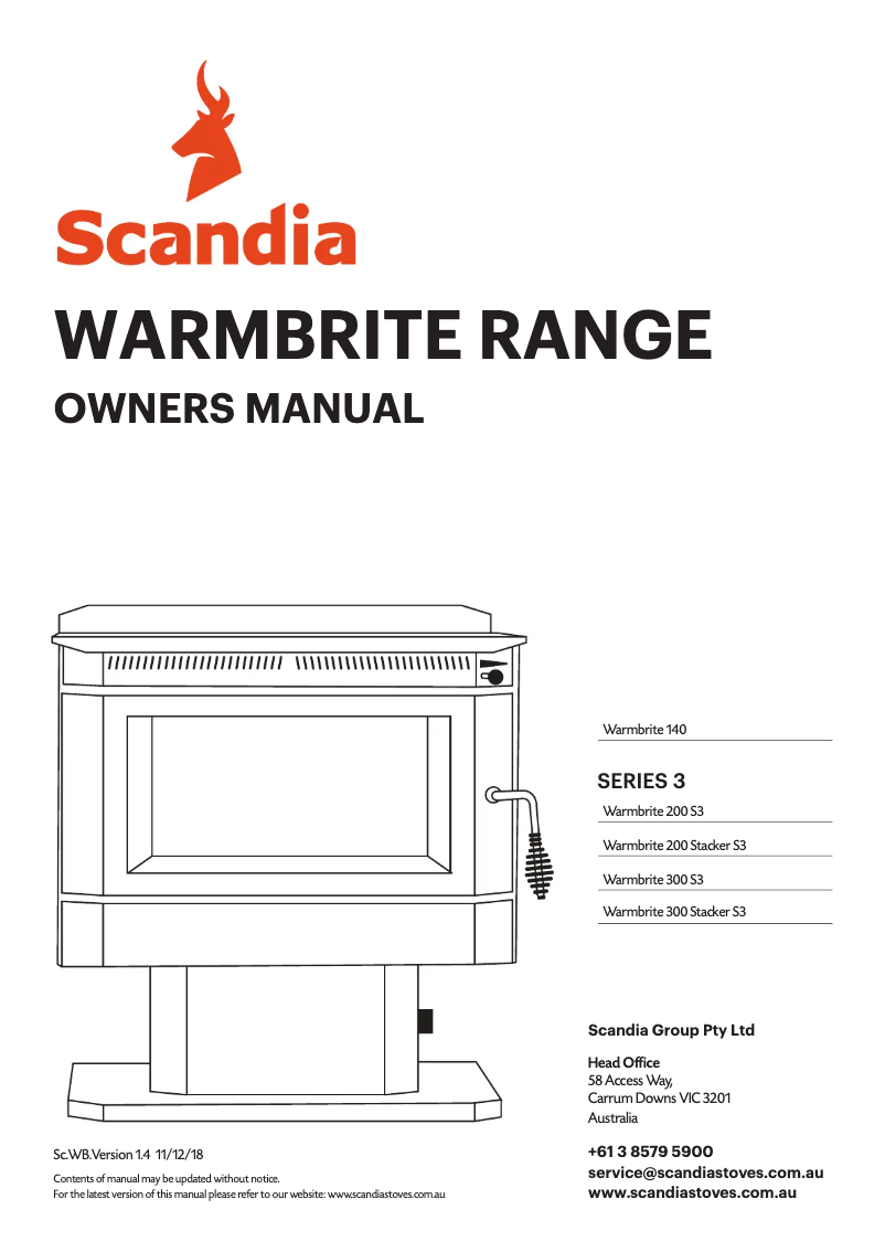 Page n°1 - Manuel utilisateur Scandia Warmbrite 200 S3