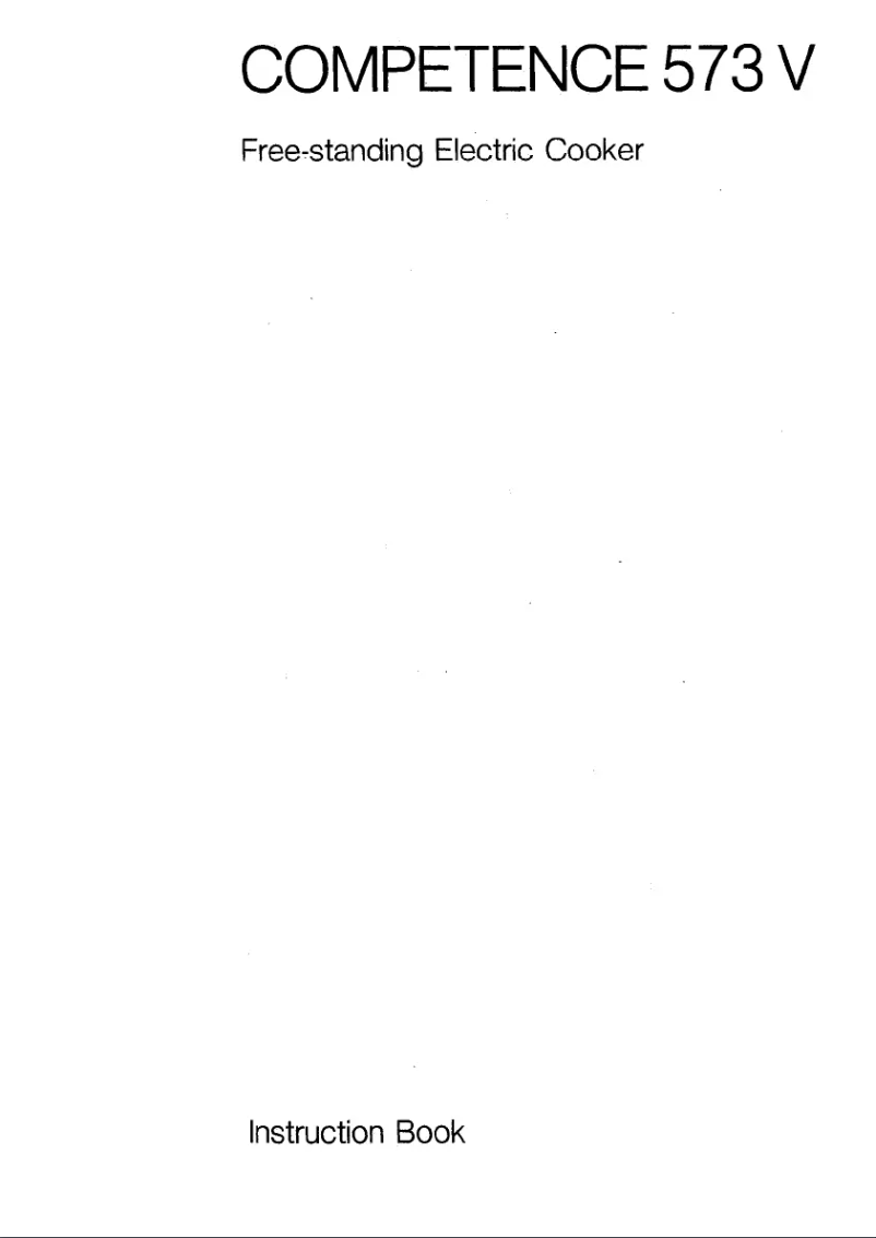 Page n°1 - Manuel utilisateur AEG Competence 573 V W