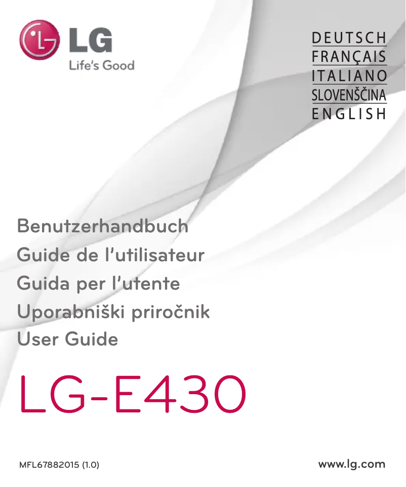 Page 1 de la notice Manuel utilisateur LG LG-E430