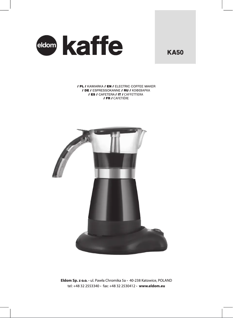 Página 1 del manual Manual de usuario Eldom Kaffe KA50