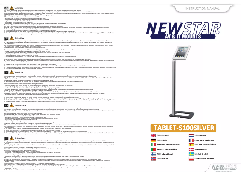 Page n°1 - Manuel utilisateur Newstar TABLET-S100