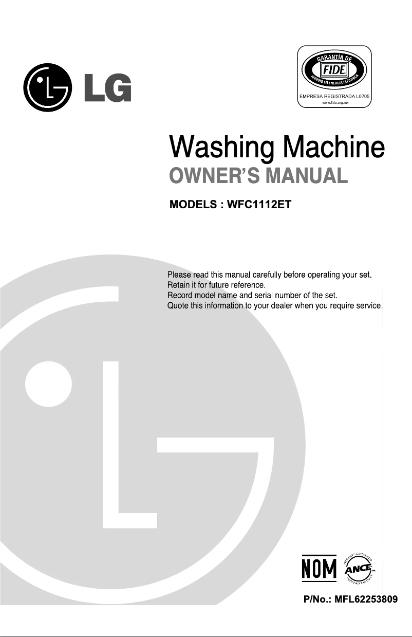 Image de la première page du manuel de l'appareil WFC1122ET