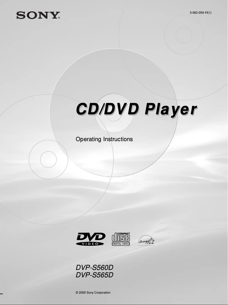 Page 1 de la notice Manuel utilisateur Sony DVP-S565D