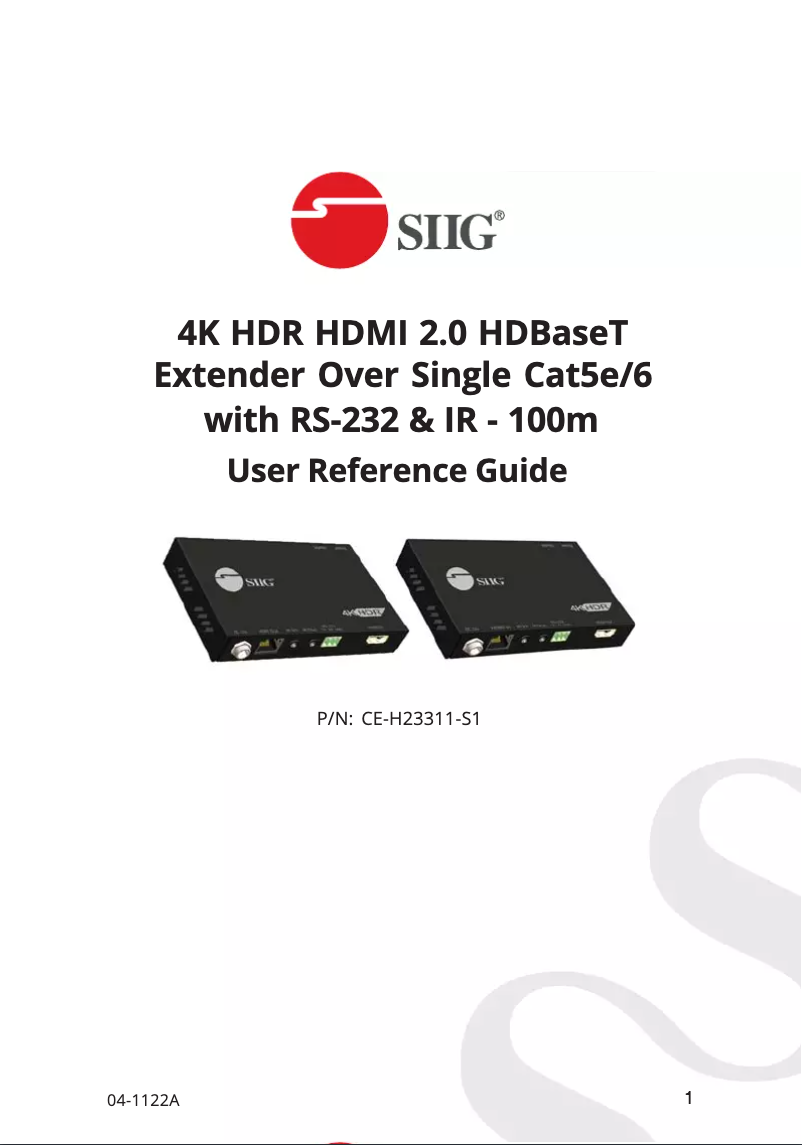 Page n°1 - Manuel utilisateur Siig CE-H23311-S1