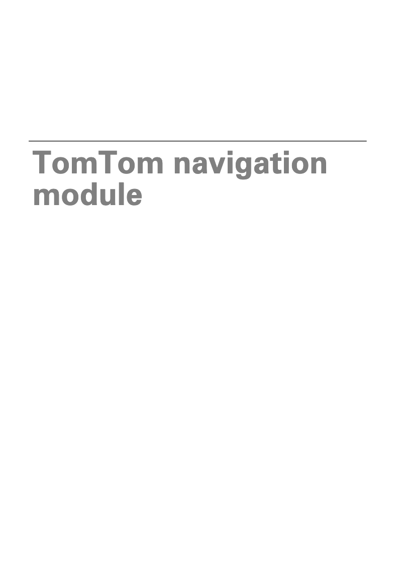 Page 1 de la notice Manuel utilisateur TomTom Sony XNV Navigation Module