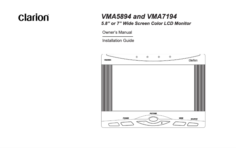 Página 1 del manual Manual de usuario Clarion VMA7194