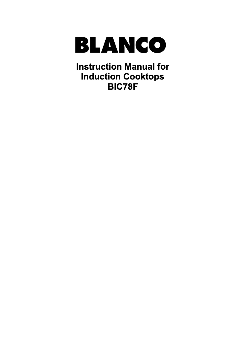 Image de la première page du manuel de l'appareil BIC78F