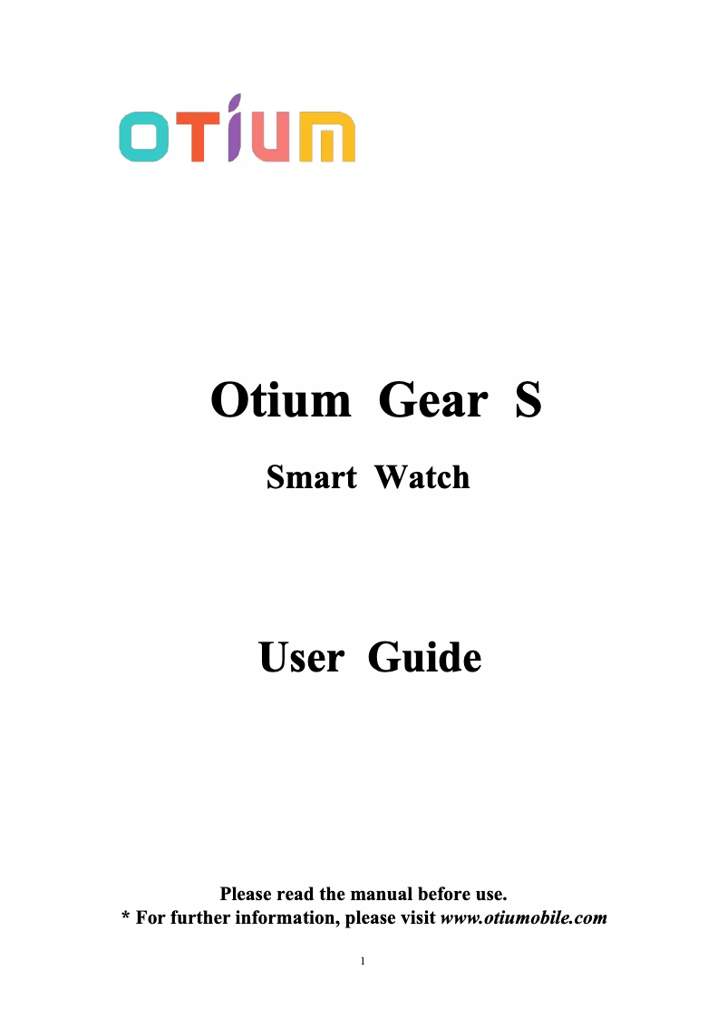 Page n°1 - Manuel utilisateur Otium Gear S